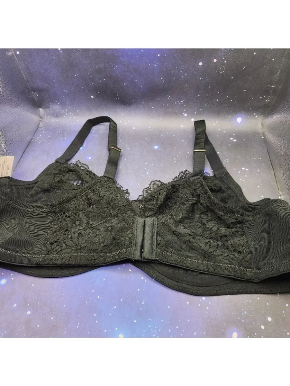 Auden Solid Black w Lace Underwire Full Coverage Unlined Bra 42 D NEW - Picture 5 of 6